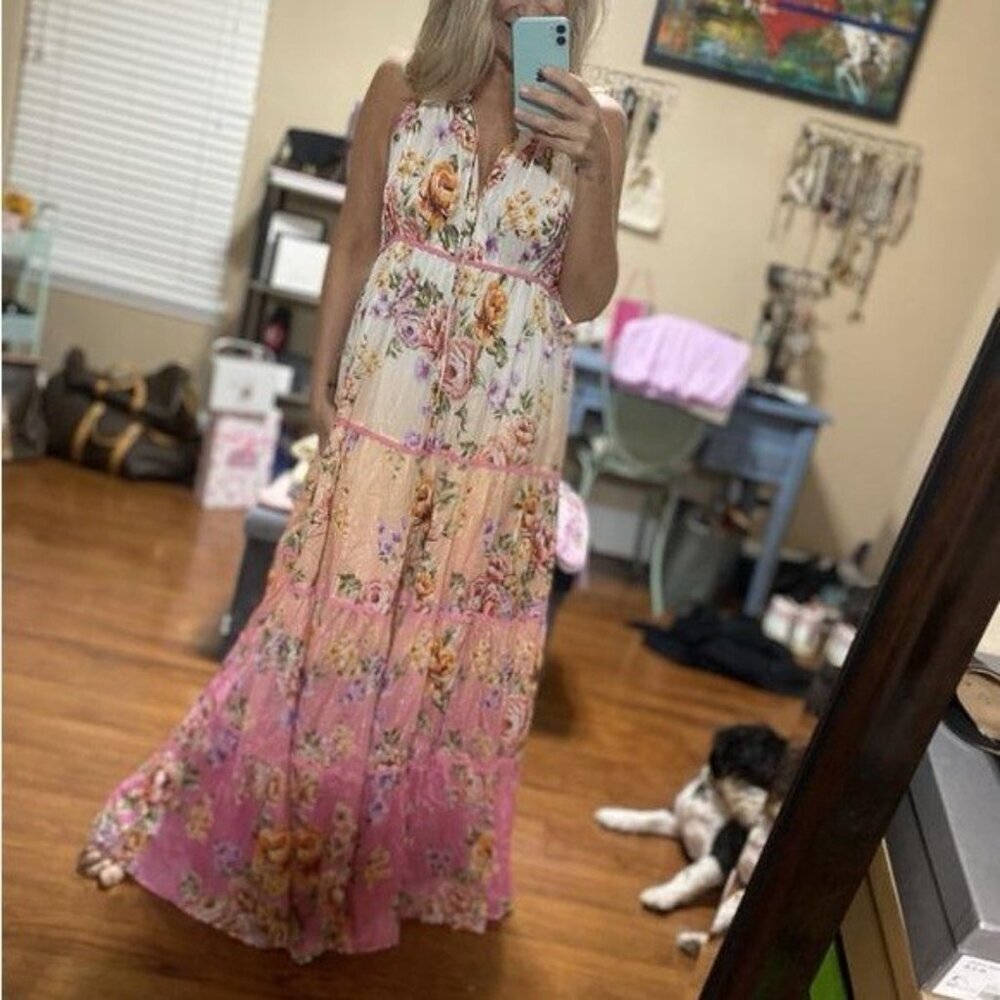 NWT Size M/L- PQ Swim Tiered Ruffle Maxi Dress (NWT US$ 165) - Picture 9 of 16